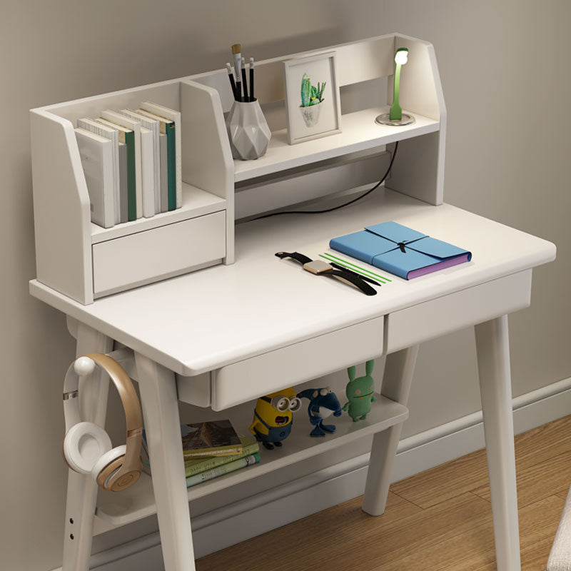 3-cassedri scrivania da ufficio in legno di gomma moderna scrivania con ripiani