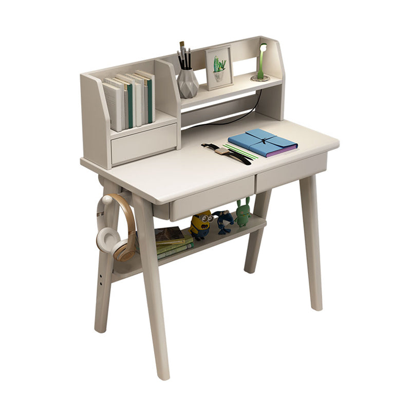 3-cassedri scrivania da ufficio in legno di gomma moderna scrivania con ripiani