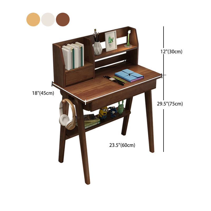 3-cassedri scrivania da ufficio in legno di gomma moderna scrivania con ripiani