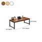 23.5 "W houten kantoor bureau modern schrijfbureau met h-vormige basis