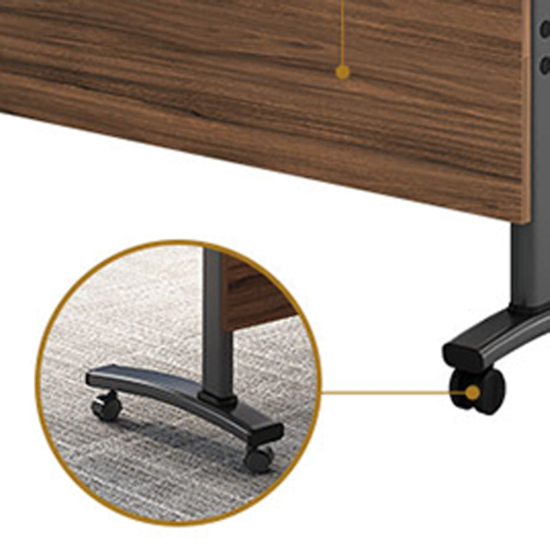 29.5 "H Brown houten bureau moderne vouwschrijfbureau met wielen