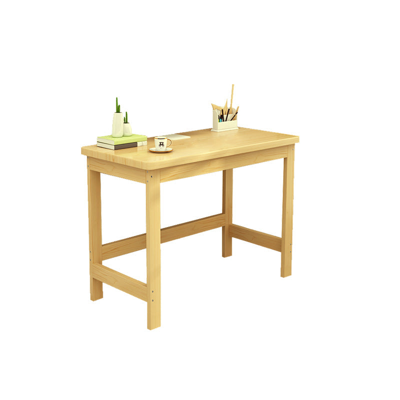 29.5" H Pine Office Desk Modern Home Writing Desk with H-shape Base