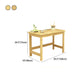 29.5" H Pine Office Desk Modern Home Writing Desk with H-shape Base