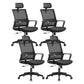 Workspace Office Chair Seat and Mesh in Black Slide Desk Chair Black 4 Piece Set Casters Included Clearhalo 'furn' 'furn_office_chair' 'Furniture' 'Office Chairs' 'Office Furniture' 'office_chair' 5819112