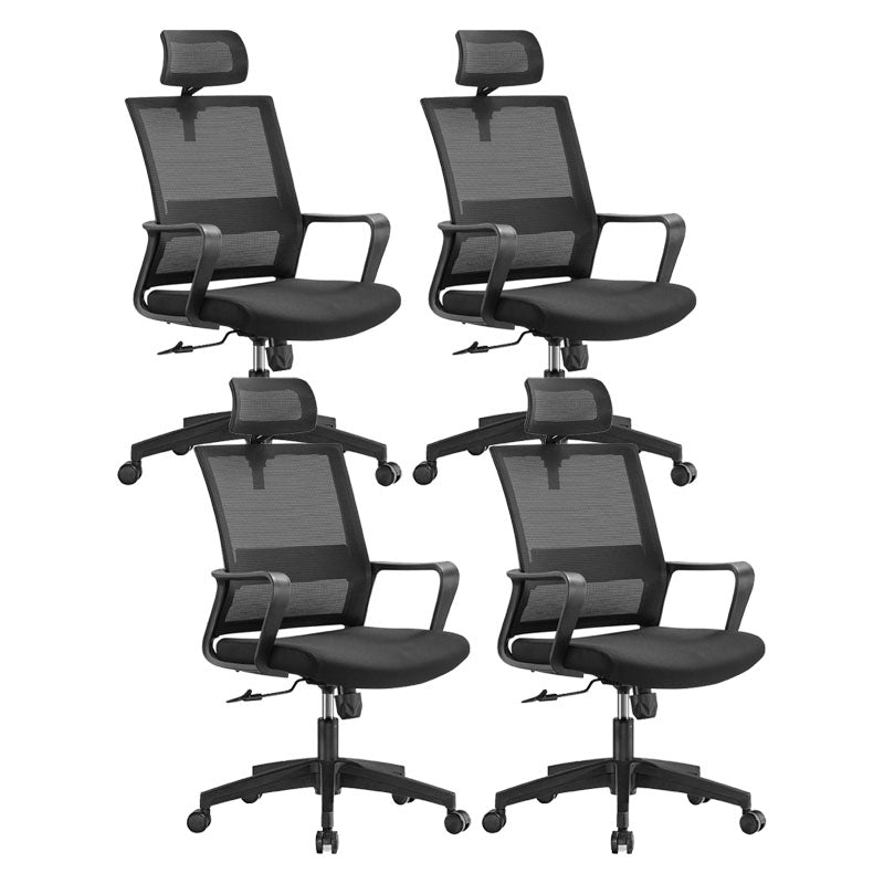 Workspace Office Chair Seat and Mesh in Black Slide Desk Chair Black 4 Piece Set Casters Included Clearhalo 'furn' 'furn_office_chair' 'Furniture' 'Office Chairs' 'Office Furniture' 'office_chair' 5819112