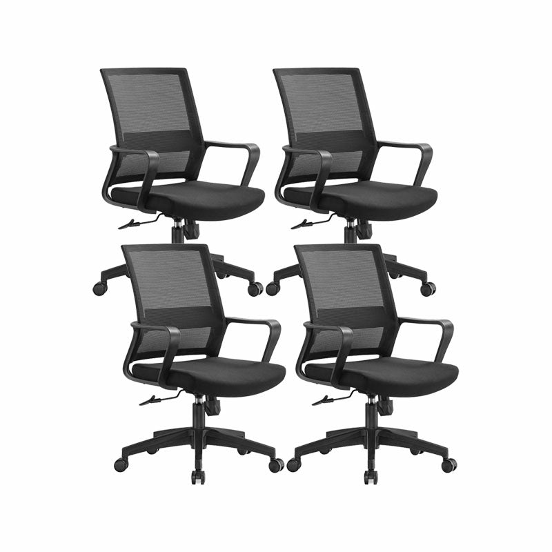 Workspace Office Chair Seat and Mesh in Black Slide Desk Chair 4 Piece Set Casters Included Clearhalo 'furn' 'furn_office_chair' 'Furniture' 'Office Chairs' 'Office Furniture' 'office_chair' 5819132