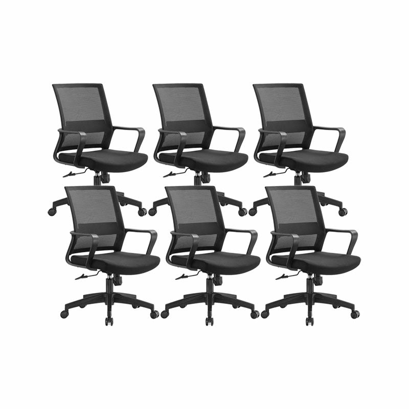 Workspace Office Chair Seat and Mesh in Black Slide Desk Chair 6 Piece Set Casters Included Clearhalo 'furn' 'furn_office_chair' 'Furniture' 'Office Chairs' 'Office Furniture' 'office_chair' 5819133