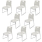 Plastic Armless Upholstered Office Chair No Wheels Modern Office Chair