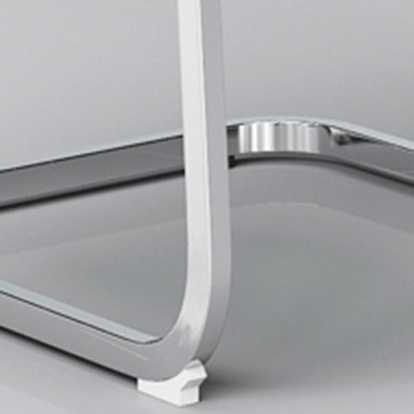 Sedia da ufficio in acciaio senza ruote a braccia fissa moderna sedia da ufficio nero moderno