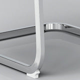 Acier sans roues chaise de bureau fixe à bras moderne chaise de bureau noir