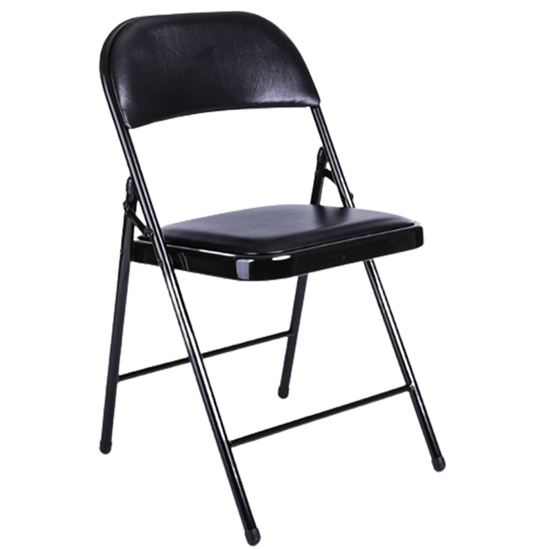 Modern Armless Upholstered Office Chair Leather Metal Office Chair Clearhalo 'furn' 'furn_office_chair' 'Furniture' 'Office Chairs' 'Office Furniture' 'office_chair' 5819422