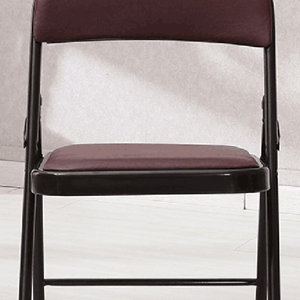 Modern Armless Upholstered Office Chair Leather Metal Office Chair Clearhalo 'furn' 'furn_office_chair' 'Furniture' 'Office Chairs' 'Office Furniture' 'office_chair' 5819428