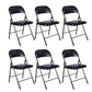 Modern Armless Upholstered Office Chair Leather Metal Office Chair Black 6 Piece Set Clearhalo 'furn' 'furn_office_chair' 'Furniture' 'Office Chairs' 'Office Furniture' 'office_chair' 5819429