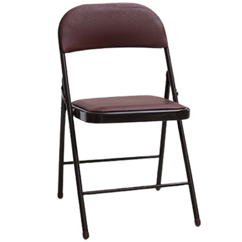 Modern Armless Upholstered Office Chair Leather Metal Office Chair Clearhalo 'furn' 'furn_office_chair' 'Furniture' 'Office Chairs' 'Office Furniture' 'office_chair' 5819431