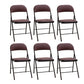 Modern Armless Upholstered Office Chair Leather Metal Office Chair Coffee 6 Piece Set Clearhalo 'furn' 'furn_office_chair' 'Furniture' 'Office Chairs' 'Office Furniture' 'office_chair' 5819433
