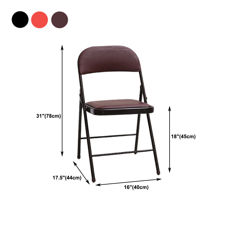 Modern Armless Upholstered Office Chair Leather Metal Office Chair Clearhalo 'furn' 'furn_office_chair' 'Furniture' 'Office Chairs' 'Office Furniture' 'office_chair' 5819436