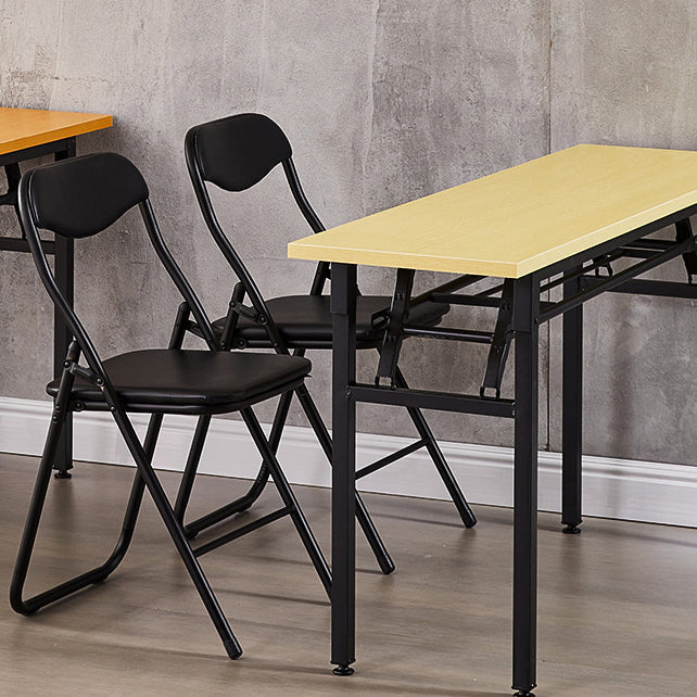 アームレス布張りのオフィスチェアブラックレザーローバックオフィスチェア