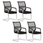 Black Fixed Arms Modern Office Chair Steel No Wheels Office Chair 4 Piece Set Clearhalo 'furn' 'furn_office_chair' 'Furniture' 'Office Chairs' 'Office Furniture' 'office_chair' 5819512