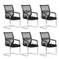 Black Fixed Arms Modern Office Chair Steel No Wheels Office Chair 6 Piece Set Clearhalo 'furn' 'furn_office_chair' 'Furniture' 'Office Chairs' 'Office Furniture' 'office_chair' 5819514