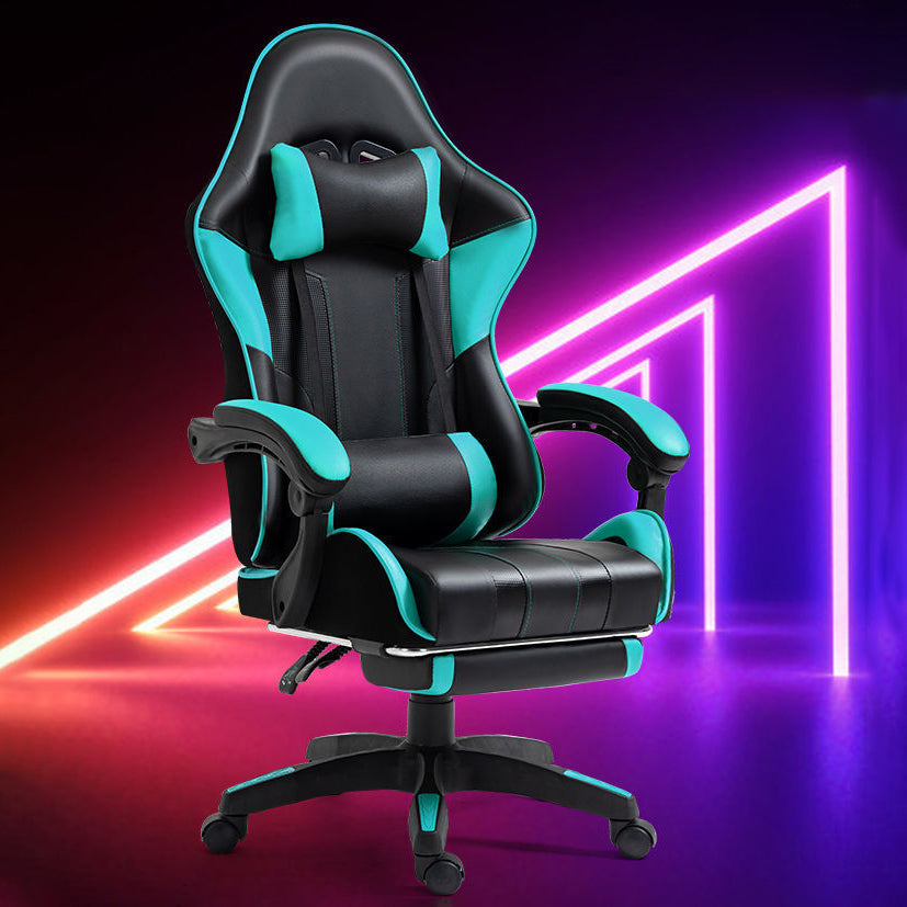 Silla de escritorio moderna silla de computadora de cuero por faux silla con ruedas con ruedas