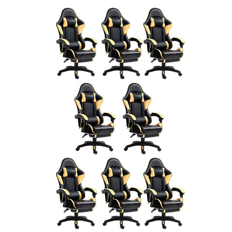 Silla de escritorio moderna silla de computadora de cuero por faux silla con ruedas con ruedas