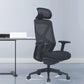 Modern Adjustable Arms Computer Chair with Wheels Nylon Desk Chair Black 1 Piece With Headrest Clearhalo 'furn' 'furn_office_chair' 'Furniture' 'Office Chairs' 'Office Furniture' 'office_chair' 5819666