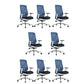 Modern Adjustable Arms Computer Chair with Wheels Nylon Desk Chair Blue 8 Piece Set Without Headrest Clearhalo 'furn' 'furn_office_chair' 'Furniture' 'Office Chairs' 'Office Furniture' 'office_chair' 5819667