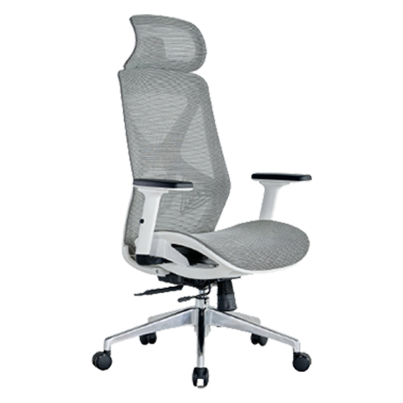 Modern Adjustable Arms Computer Chair with Wheels Nylon Desk Chair Grey 1 Piece With Headrest Clearhalo 'furn' 'furn_office_chair' 'Furniture' 'Office Chairs' 'Office Furniture' 'office_chair' 5819668