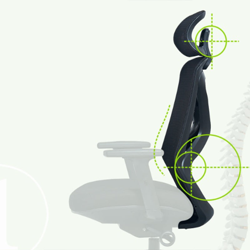 Modern Adjustable Arms Computer Chair with Wheels Nylon Desk Chair Clearhalo 'furn' 'furn_office_chair' 'Furniture' 'Office Chairs' 'Office Furniture' 'office_chair' 5819669