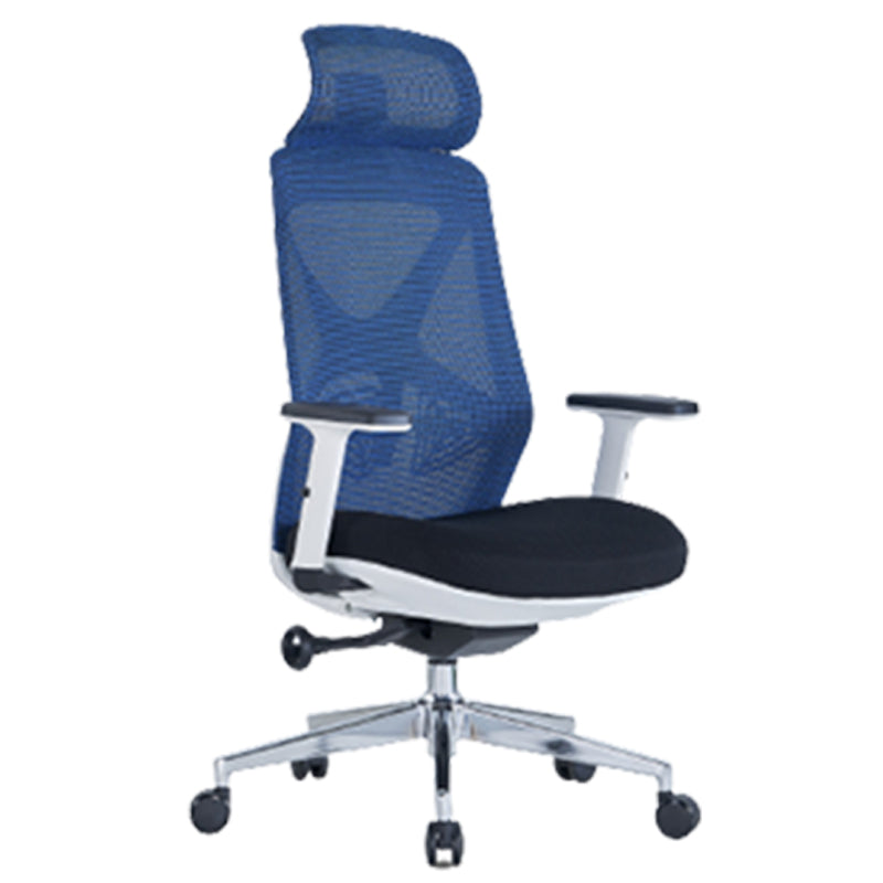 Modern Adjustable Arms Computer Chair with Wheels Nylon Desk Chair Blue 1 Piece With Headrest Clearhalo 'furn' 'furn_office_chair' 'Furniture' 'Office Chairs' 'Office Furniture' 'office_chair' 5819670