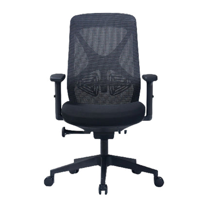 Modern Adjustable Arms Computer Chair with Wheels Nylon Desk Chair Black 1 Piece Without Headrest Clearhalo 'furn' 'furn_office_chair' 'Furniture' 'Office Chairs' 'Office Furniture' 'office_chair' 5819672