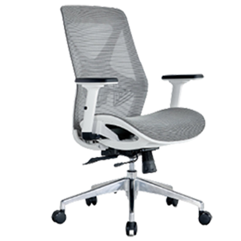 Modern Adjustable Arms Computer Chair with Wheels Nylon Desk Chair Grey 1 Piece Without Headrest Clearhalo 'furn' 'furn_office_chair' 'Furniture' 'Office Chairs' 'Office Furniture' 'office_chair' 5819674