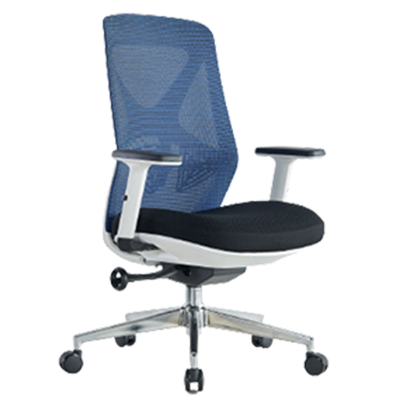 Modern Adjustable Arms Computer Chair with Wheels Nylon Desk Chair Blue 1 Piece Without Headrest Clearhalo 'furn' 'furn_office_chair' 'Furniture' 'Office Chairs' 'Office Furniture' 'office_chair' 5819676