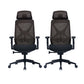 Modern Adjustable Arms Computer Chair with Wheels Nylon Desk Chair Black 2 Piece Set With Headrest Clearhalo 'furn' 'furn_office_chair' 'Furniture' 'Office Chairs' 'Office Furniture' 'office_chair' 5819678