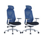 Modern Adjustable Arms Computer Chair with Wheels Nylon Desk Chair Blue 2 Piece Set With Headrest Clearhalo 'furn' 'furn_office_chair' 'Furniture' 'Office Chairs' 'Office Furniture' 'office_chair' 5819682