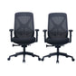 Modern Adjustable Arms Computer Chair with Wheels Nylon Desk Chair Black 2 Piece Set Without Headrest Clearhalo 'furn' 'furn_office_chair' 'Furniture' 'Office Chairs' 'Office Furniture' 'office_chair' 5819683