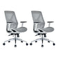 Modern Adjustable Arms Computer Chair with Wheels Nylon Desk Chair Grey 2 Piece Set Without Headrest Clearhalo 'furn' 'furn_office_chair' 'Furniture' 'Office Chairs' 'Office Furniture' 'office_chair' 5819684