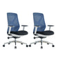 Modern Adjustable Arms Computer Chair with Wheels Nylon Desk Chair Blue 2 Piece Set Without Headrest Clearhalo 'furn' 'furn_office_chair' 'Furniture' 'Office Chairs' 'Office Furniture' 'office_chair' 5819685