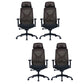 Modern Adjustable Arms Computer Chair with Wheels Nylon Desk Chair Black 4 Piece Set With Headrest Clearhalo 'furn' 'furn_office_chair' 'Furniture' 'Office Chairs' 'Office Furniture' 'office_chair' 5819686