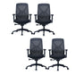 Modern Adjustable Arms Computer Chair with Wheels Nylon Desk Chair Black 4 Piece Set Without Headrest Clearhalo 'furn' 'furn_office_chair' 'Furniture' 'Office Chairs' 'Office Furniture' 'office_chair' 5819689