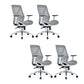 Modern Adjustable Arms Computer Chair with Wheels Nylon Desk Chair Grey 4 Piece Set Without Headrest Clearhalo 'furn' 'furn_office_chair' 'Furniture' 'Office Chairs' 'Office Furniture' 'office_chair' 5819690