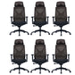 Modern Adjustable Arms Computer Chair with Wheels Nylon Desk Chair Black 6 Piece Set With Headrest Clearhalo 'furn' 'furn_office_chair' 'Furniture' 'Office Chairs' 'Office Furniture' 'office_chair' 5819692