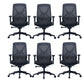 Modern Adjustable Arms Computer Chair with Wheels Nylon Desk Chair Black 6 Piece Set Without Headrest Clearhalo 'furn' 'furn_office_chair' 'Furniture' 'Office Chairs' 'Office Furniture' 'office_chair' 5819695