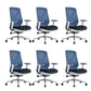 Modern Adjustable Arms Computer Chair with Wheels Nylon Desk Chair Blue 6 Piece Set Without Headrest Clearhalo 'furn' 'furn_office_chair' 'Furniture' 'Office Chairs' 'Office Furniture' 'office_chair' 5819697