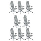 Modern Adjustable Arms Computer Chair with Wheels Nylon Desk Chair Grey 8 Piece Set With Headrest Clearhalo 'furn' 'furn_office_chair' 'Furniture' 'Office Chairs' 'Office Furniture' 'office_chair' 5819699
