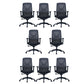 Modern Adjustable Arms Computer Chair with Wheels Nylon Desk Chair Black 8 Piece Set Without Headrest Clearhalo 'furn' 'furn_office_chair' 'Furniture' 'Office Chairs' 'Office Furniture' 'office_chair' 5819701