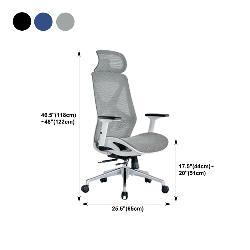 Modern Adjustable Arms Computer Chair with Wheels Nylon Desk Chair Clearhalo 'furn' 'furn_office_chair' 'Furniture' 'Office Chairs' 'Office Furniture' 'office_chair' 5819703