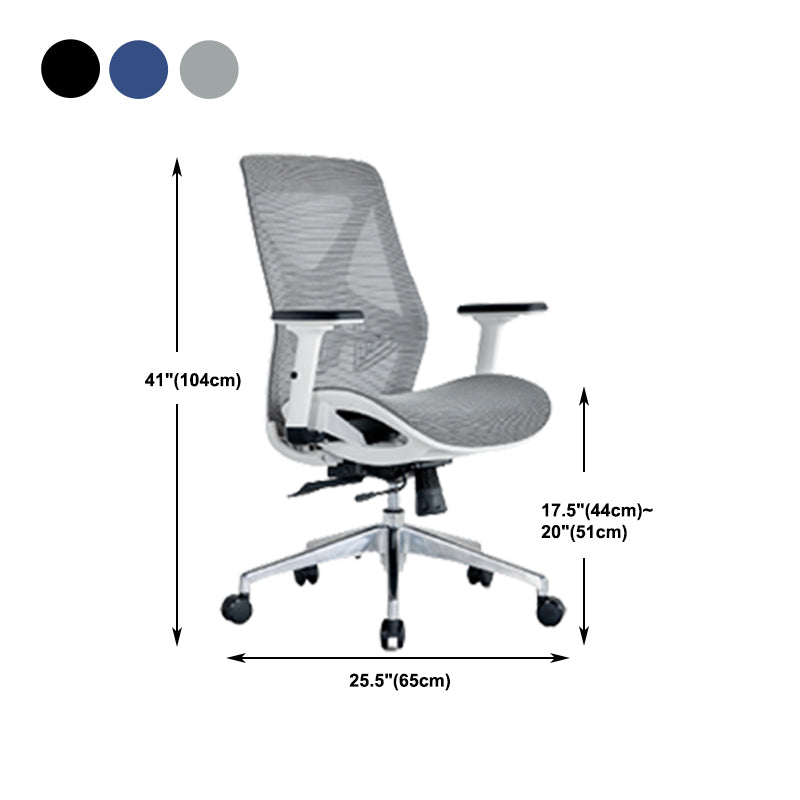 Modern Adjustable Arms Computer Chair with Wheels Nylon Desk Chair Clearhalo 'furn' 'furn_office_chair' 'Furniture' 'Office Chairs' 'Office Furniture' 'office_chair' 5819704