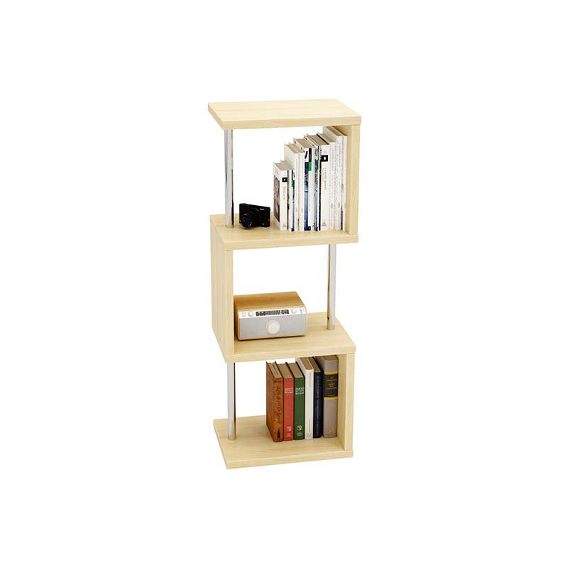 11.81" Wide Engineered Wood Geometric Bookcase Contemporary Metal and Wood Bookcase 15.7"L x 11.8"W x 42.9"H Natural Clearhalo 'Bookcases' 'furn' 'furn_bookcases' 'Furniture' 'Office Furniture' 5819821