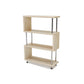 11.81" Wide Engineered Wood Geometric Bookcase Contemporary Metal and Wood Bookcase 31.5"L x 11.8"W x 45.7"H Natural Clearhalo 'Bookcases' 'furn' 'furn_bookcases' 'Furniture' 'Office Furniture' 5819824